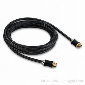 HDMI Male-to-male Cable with Heavy-duty PVC Connector and Outer Shielding